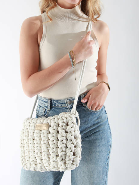 Shoulder Bag Crochet Le voyage en panier White crochet PM854 other view 1