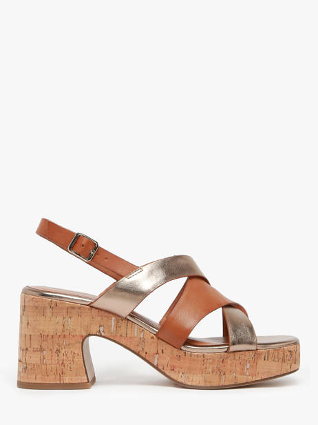 Sandales à Talon En Cuir Tamaris Marron accessoires 44