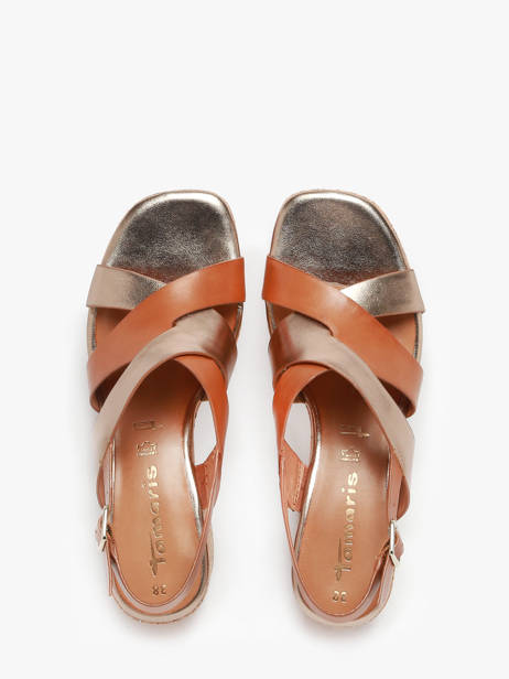Sandales à Talon En Cuir Tamaris Marron accessoires 44 vue secondaire 3