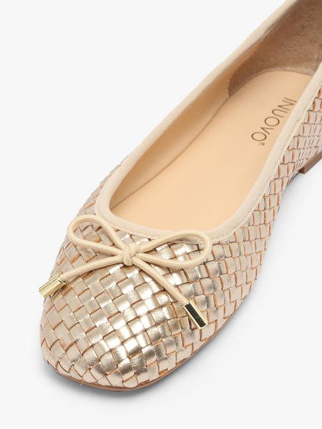 Ballerines En Cuir Inuovo Or accessoires A92002 vue secondaire 3