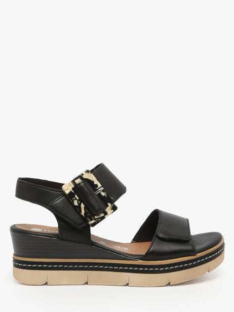 Platform Sandals In Leather Remonte Black accessoires - D2L53-00