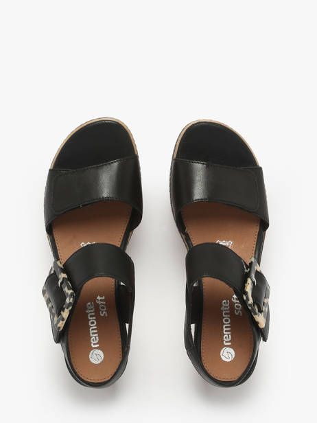 Platform Sandals In Leather Remonte Black accessoires - D2L53-00 other view 3