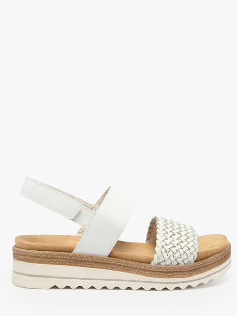 Platform Sandals In Leather Remonte White accessoires 80
