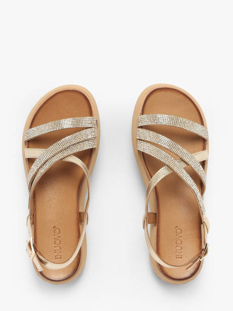 Sandales En Cuir Inuovo Or accessoires A96051 vue secondaire 3