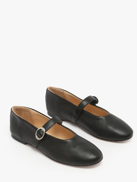 Ballerines Avec Brides En Cuir Inuovo Noir accessoires C11003 vue secondaire 2