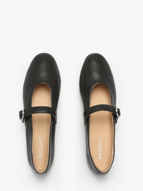 Ballerines Avec Brides En Cuir Inuovo Noir accessoires C11003 vue secondaire 4