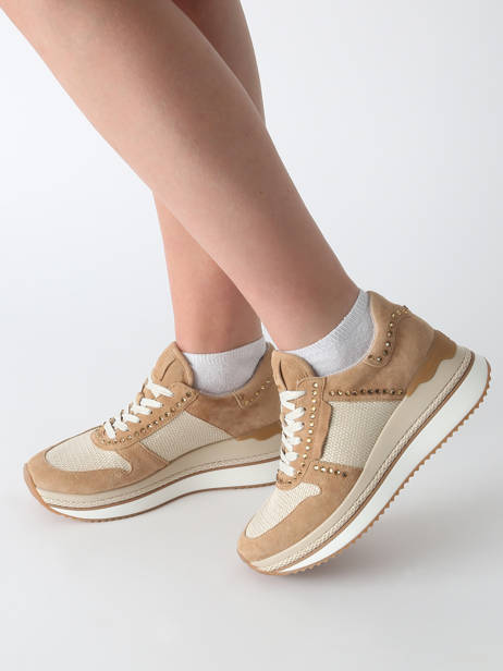 Sneakers Ebreli In Leather Mam'zelle Beige accessoires CSGAR25 other view 1