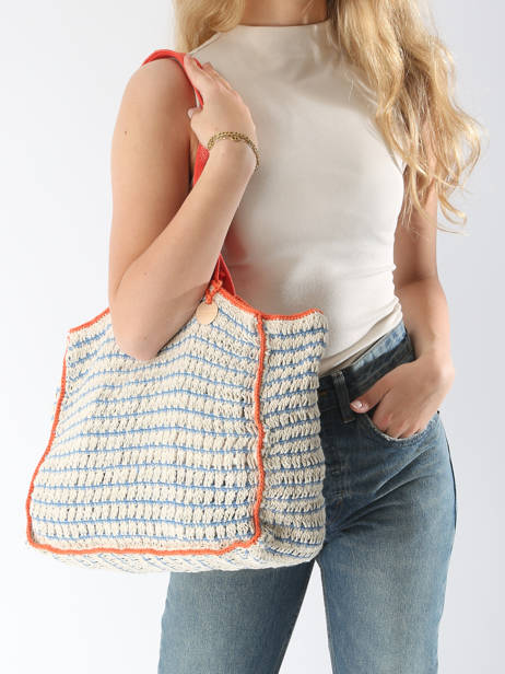 Shoulder Bag Over The Rainbow Cotton Le voyage en panier Blue over the rainbow PM870 other view 1