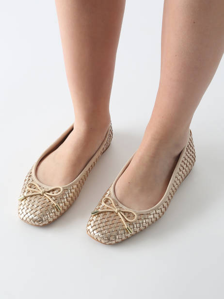 Ballerines En Cuir Inuovo Or accessoires A92002 vue secondaire 1