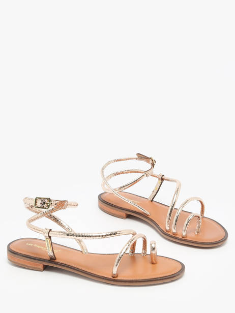 Flip Flops Hatrio In Leather Les tropeziennes Gold accessoires HATRIO other view 1