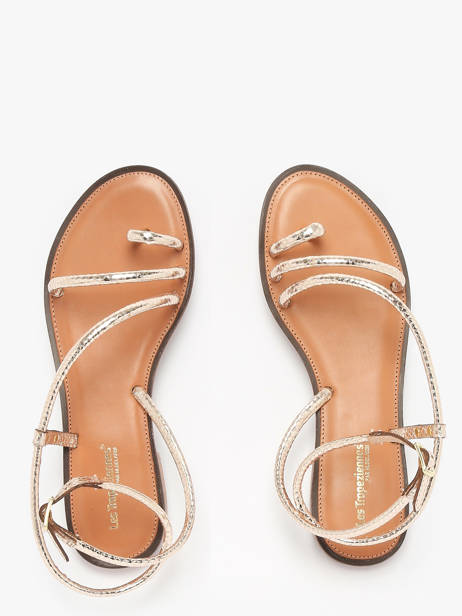 Flip Flops Hatrio In Leather Les tropeziennes Gold accessoires HATRIO other view 3