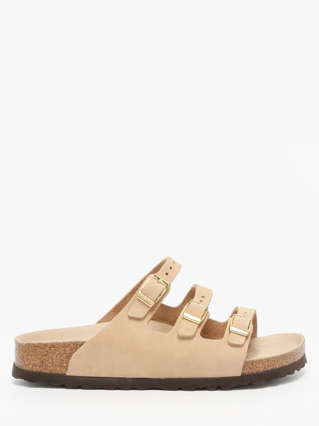 Mules Florida En Cuir Birkenstock Beige accessoires 1029480