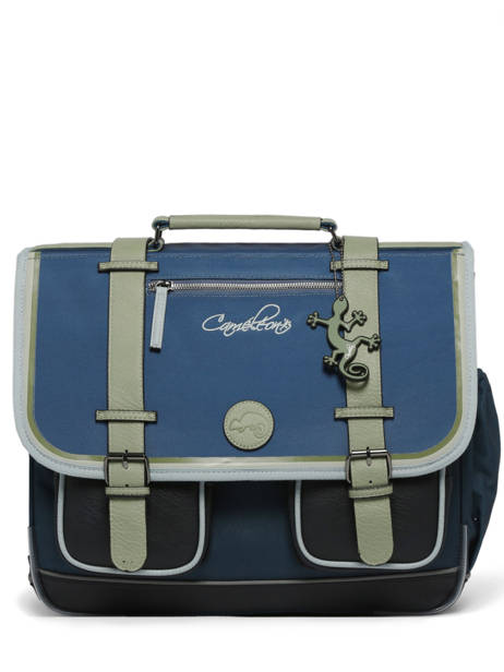 Cartable Enfant 3 Compartiments Cameleon Bleu vintage urban CA41 vue secondaire 7