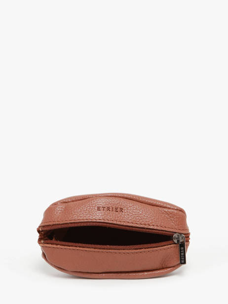 Leather Coin Purse Madras Etrier Brown madras EMAD041 other view 1