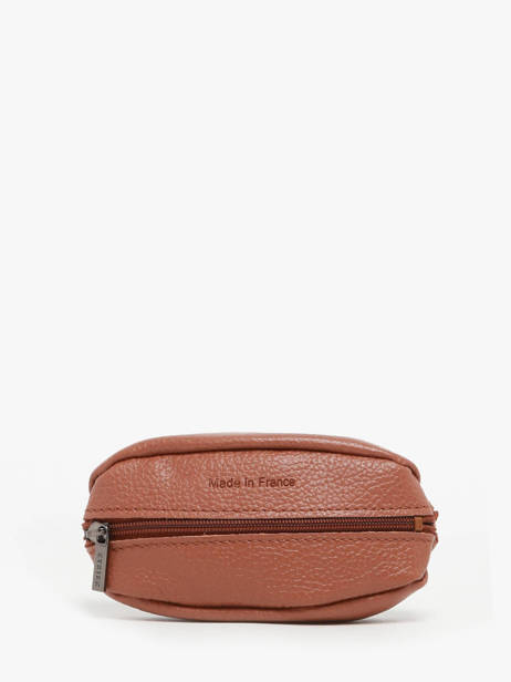 Leather Coin Purse Madras Etrier Brown madras EMAD041 other view 2