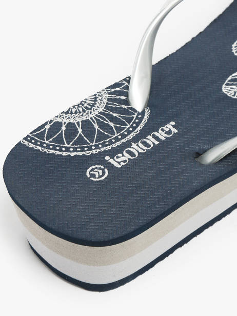 Nu-pieds à Talon Isotoner Bleu accessoires 94163 vue secondaire 2