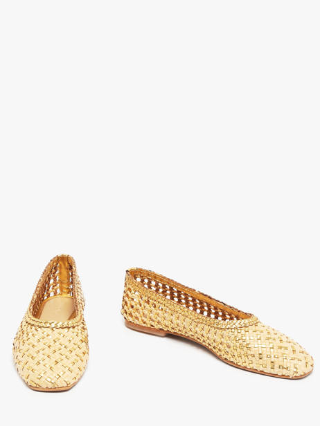 Ballerines En Cuir Inuovo Or accessoires D49006 vue secondaire 2