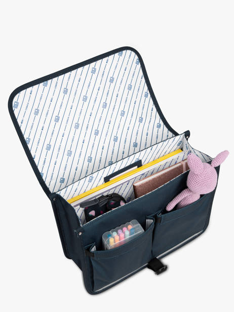 2-compartment Satchel Cabaia Blue school M other view 3