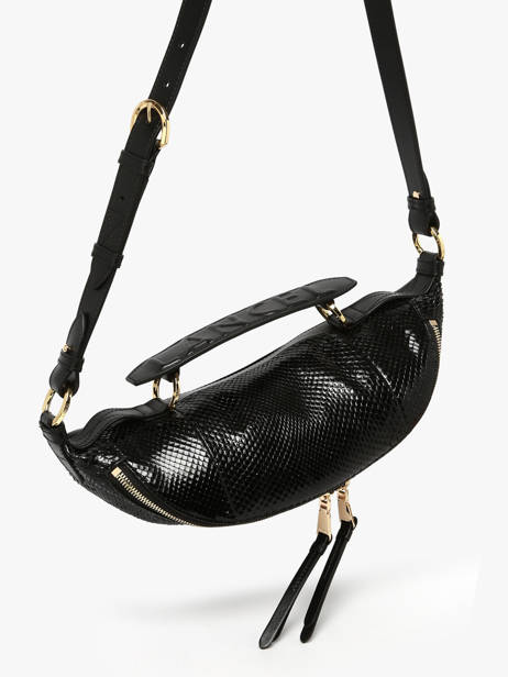 Leather Origami Python Crossbody Bag Lancel Black origami A13260 other view 2