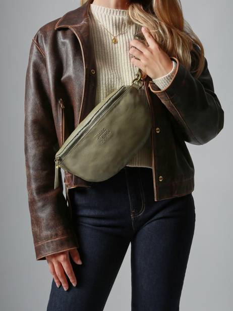 Sac Banane Cow Cuir Basilic pepper Vert cow BCOW55 vue secondaire 1