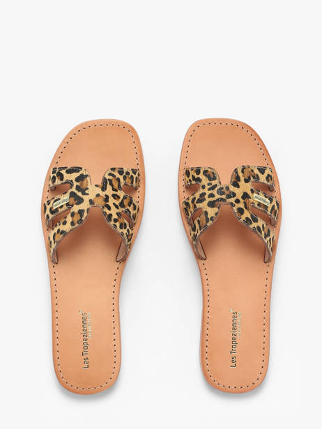 Leather Hadamia Slide Sandals Les tropeziennes Beige women HADAMIA other view 3