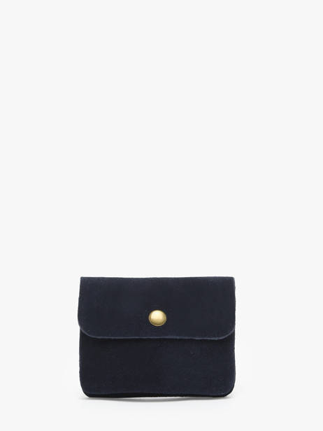 Porte-monnaie Cuir Milano Bleu velvet VE23091