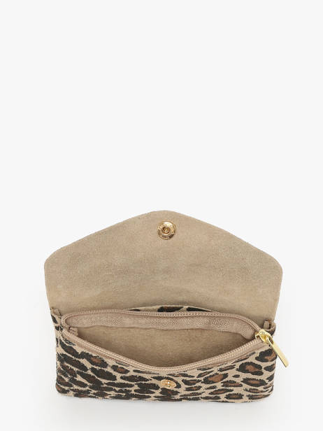 Porte-monnaie Leopard Cuir Milano Beige velvet leopardo VL23113 vue secondaire 1