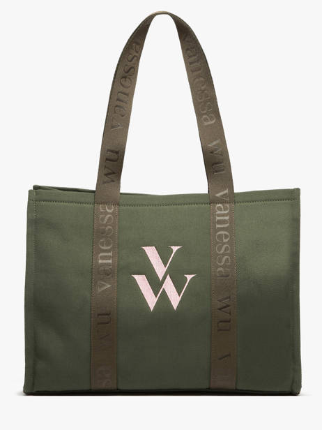 Sac Porté épaule Cabas Coton Vanessa wu Vert cabas MA0135