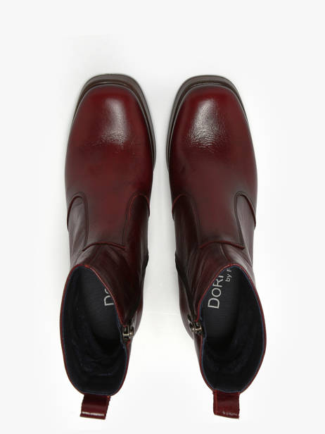 Bottines à Talon Cristel En Cuir Dorking Rouge women D9157 vue secondaire 3