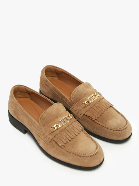 Mocassins En Cuir Tommy hilfiger Beige women 8972RBC vue secondaire 1