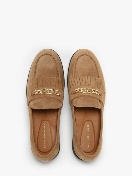 Mocassins En Cuir Tommy hilfiger Beige women 8972RBC vue secondaire 3