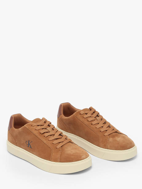 Sneakers En Cuir Calvin klein jeans Marron men YM01434 vue secondaire 1