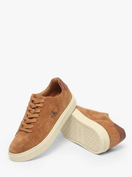 Sneakers En Cuir Calvin klein jeans Marron men YM01434 vue secondaire 2