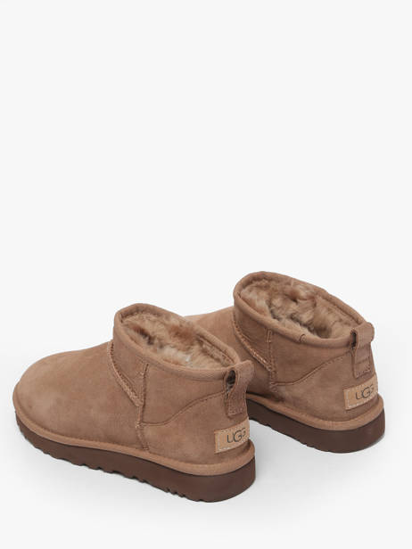 Boots Classic Ultra Mini En Cuir Ugg Marron women 1116109 vue secondaire 2