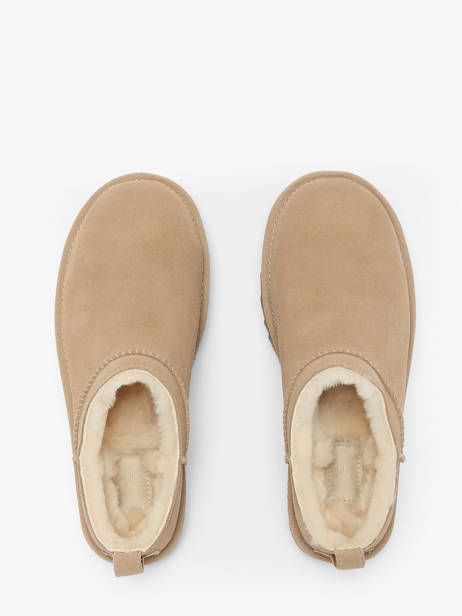 Chaussons En Cuir Ugg Beige women 1173891 vue secondaire 3