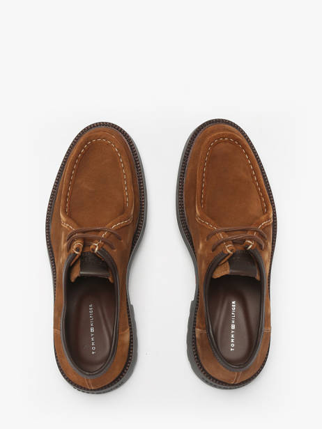 Derby Shoes In Leather Tommy hilfiger Brown men 5589GVQ other view 3