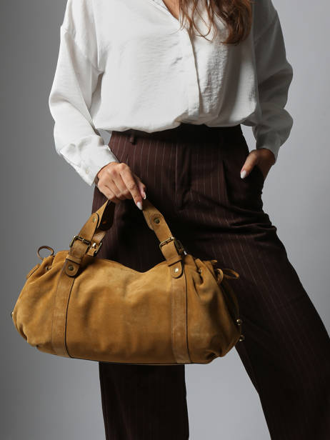 Shoulder Bag Folk Leather Gerard darel Yellow folk DCS01407 other view 1