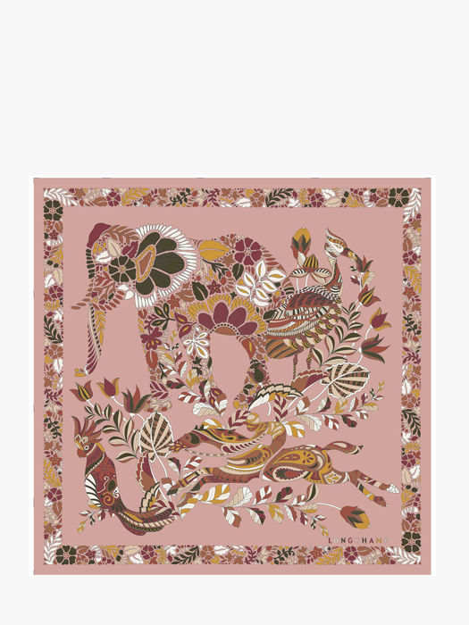 Longchamp Soie gots Scarf Pink