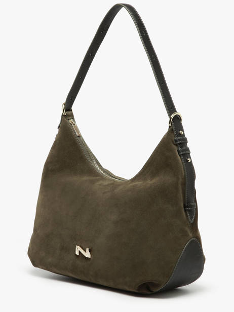 Suede Leather Carrie Shoulder Bag Nathan baume Green vogue 1 other view 2
