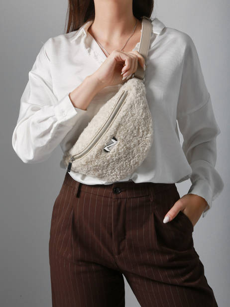 Sac Banane Large Derby Winter Mouton Et Cuir Nathan baume Beige n city S vue secondaire 1