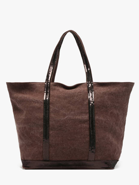 Zipped Linen Tote Bag Le Cabas Sequins Vanessa bruno Brown cabas lin 31V40409