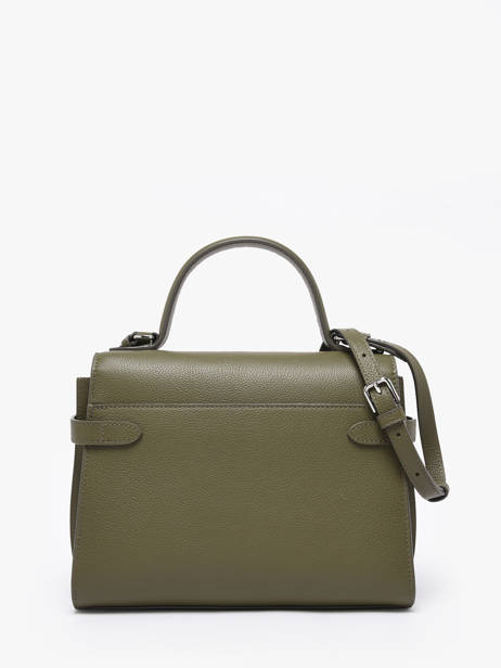 Sac Bandoulière M Double Rabat Emilie Cuir Grainé Le tanneur Vert emily TEMI1014 vue secondaire 4