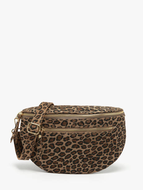 Leather Velvet Leopardo Belt Bag Milano Brown velvet leopardo VL24091