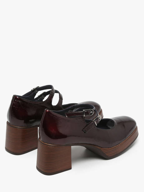 Chaussures Derbies à Talon Cristel En Cuir Dorking Rouge women D9437 vue secondaire 2