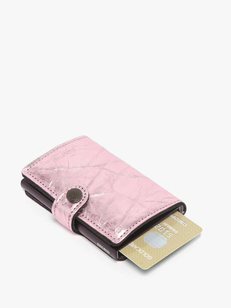 Porte-cartes Mini Wallet Crunch Cuir Secrid Rose crunch MCR vue secondaire 2