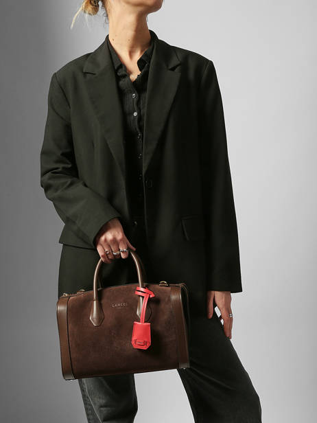 Sac Bowling M Bcbg Cuir Daim Lancel Marron bcbg A13693 vue secondaire 1