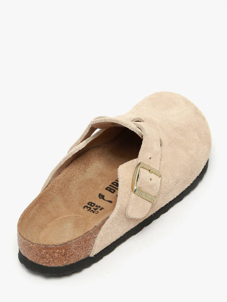 Slippers In Leather Birkenstock Beige women 1030883 other view 2