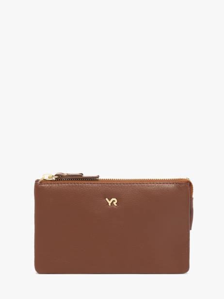 Coin Purse Leather Yves renard Brown foulonne 29362