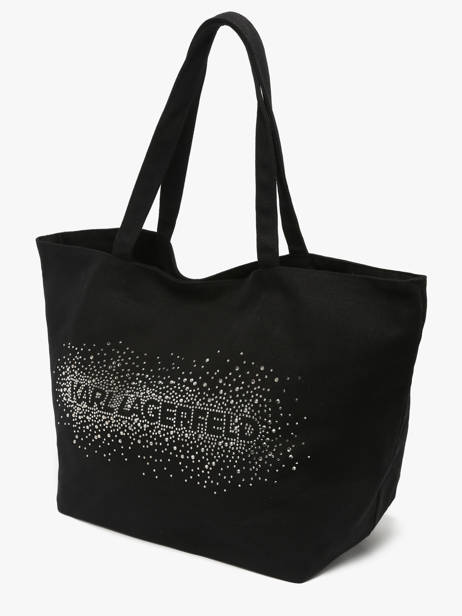 Sac Cabas K/essential Rhinestone Logo Coton Karl lagerfeld Noir k essential B1W50087 vue secondaire 2