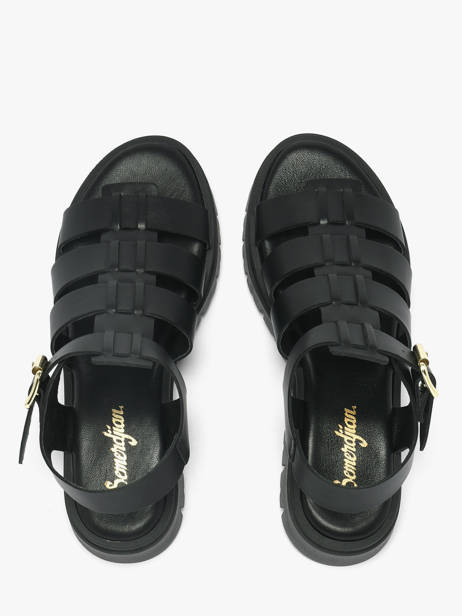 Sandales En Cuir Semerdjian Noir women DELIA vue secondaire 3
